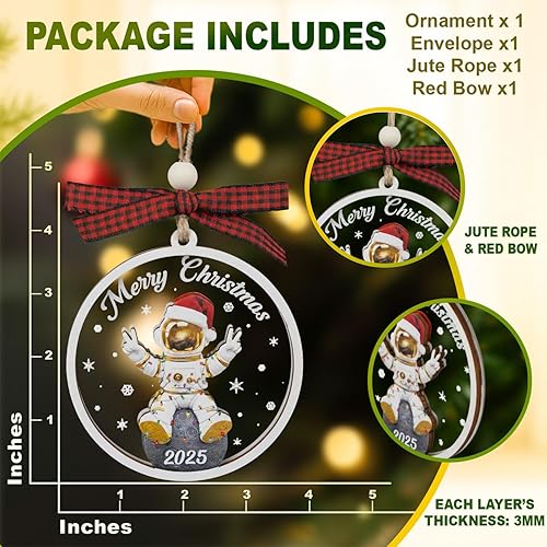 Miniatura 2 de Adorno de astronauta – Adornos de Navidad de astronautas – Adornos espaciales – Adornos de espacios para niños y niñas, regalos del espacio exterior