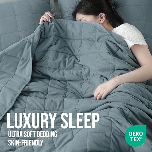 Vista 34 de KASENTEX - Juego de edredón lavable a máquina, cubrecama muy suave, ligero, lavado a la piedra, con costuras detalladas, matrimonial/queen con 2