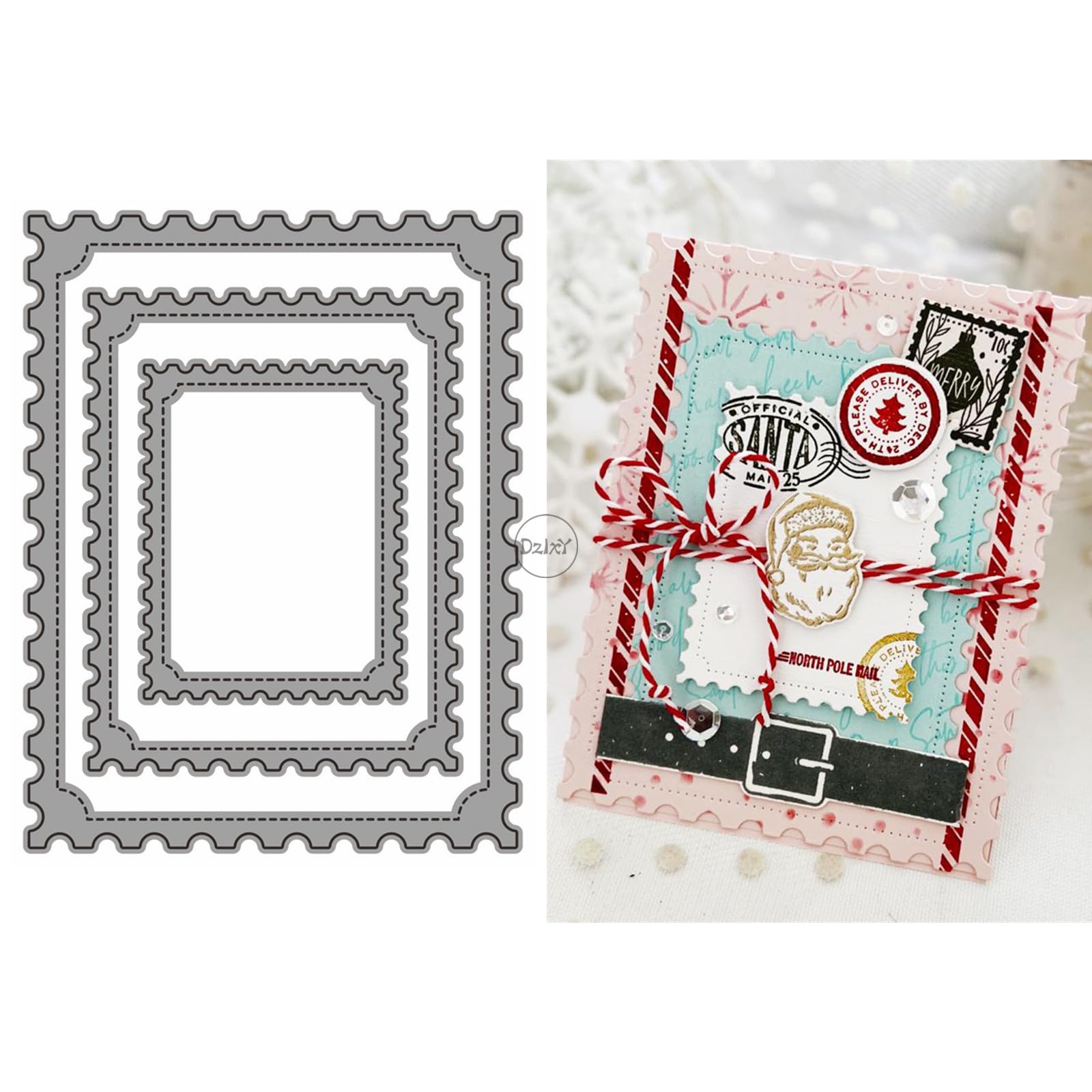 DzIxY Square Lace Background Plate Metal Cutting Dies for Card Making Kit Embossing Paper Die Cuts Set Scrapbook Stencils Supplies Machine Templates