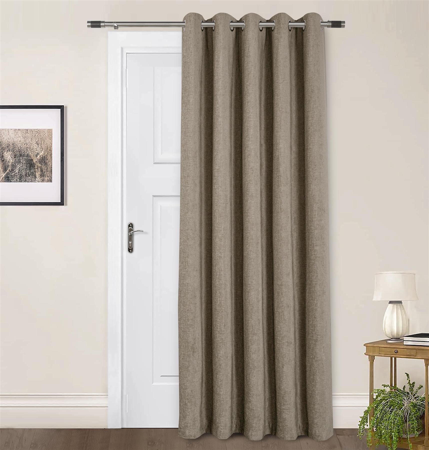 Sundour  Amberley Thermal Eyelet Curtains - Earth - Door