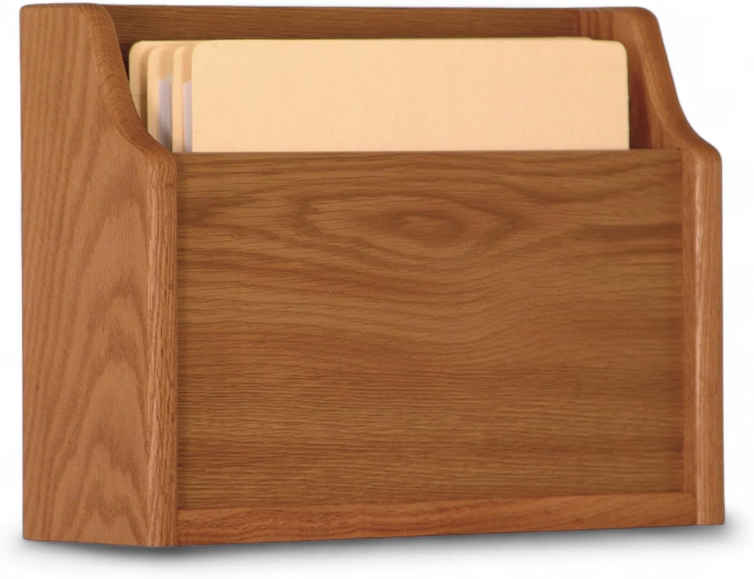 Wooden Mallet Deep Pocket File Holder, Letter Size, Light Oak