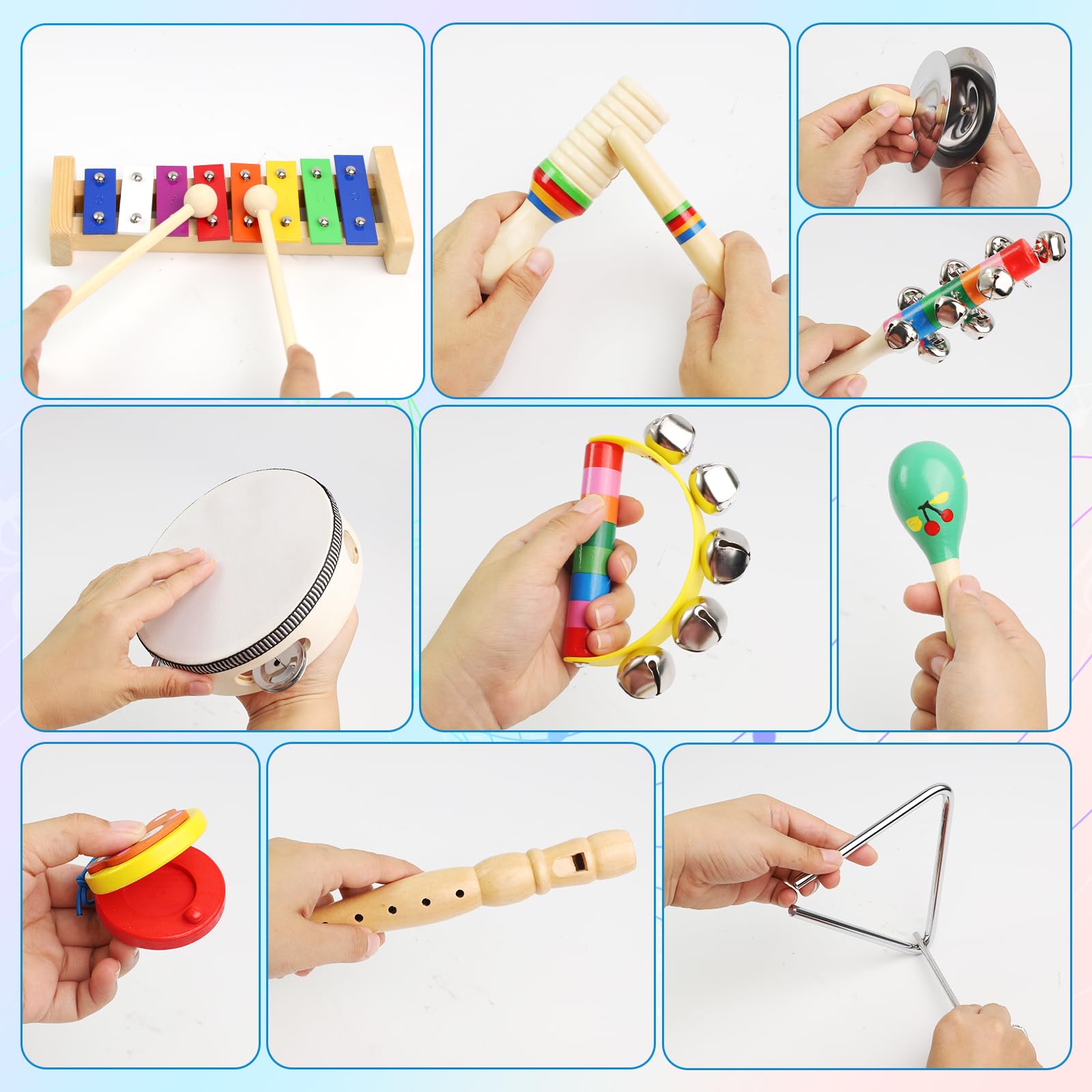 Wooden Kids Musical Instruments, Montessori Wooden Toys for Toddlers 1-5 years old - Image 4