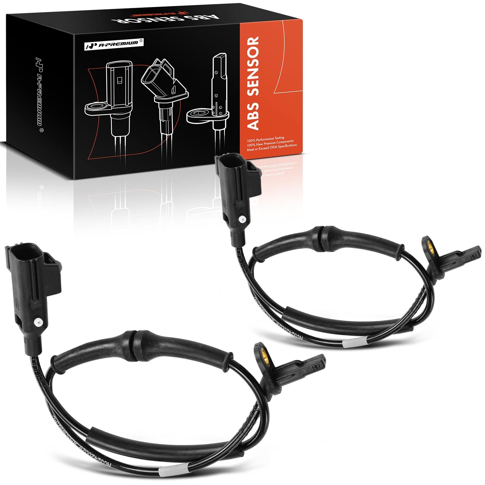 A-Premium 2PC Set Rear ABS Wheel Speed Sensors Compatible with Jaguar XJ 2016-2019, XJR 2016-2017, XJR575 2018-2019, F-Type 2016-2023 - Rear Driver and Passenger Side, Replace# 24071154923