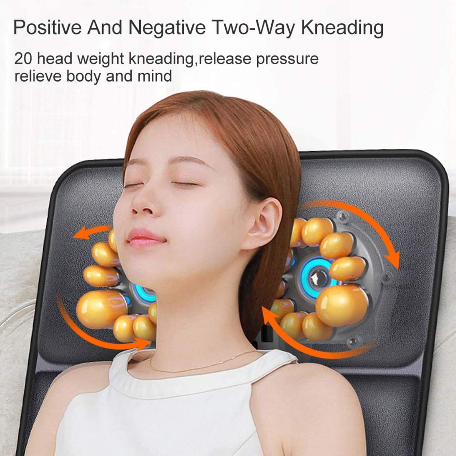Colchoneta De Masaje para Todo El Cuerpo, Masajeador Eléctrico De Espalda, 30 Cabezales De Masaje De Acupresión para El Cuello Y La Cabeza 10 Motor De Vibración De La Pierna Trasera