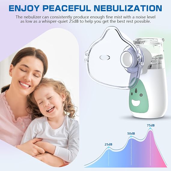 Nebuliser Machine for Adults & Kids, Portable Nebuliser with Charging Function， Handheld Steam Inhaler for Home and Travel Use