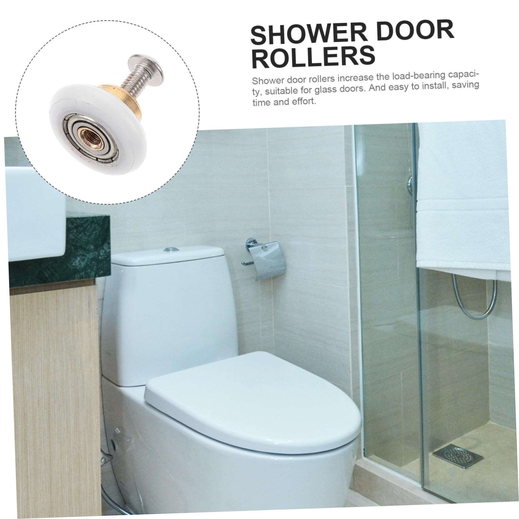 Generic 4pcs Shower Door Replacement Parts Roller Wheels Shower Door Sliding Rollers Shower Door Rollers Glass Door Runners Bathroom Door Wheels Bathroom Door Roller Shower Door Parts