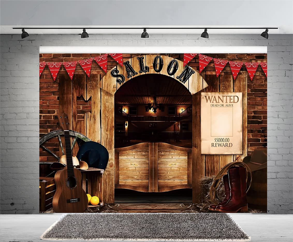 Western-Hintergrund 3x2,5 m – Vintage Saloon & Scheunentür Design Für Foto-Shootings Oder Western-Party