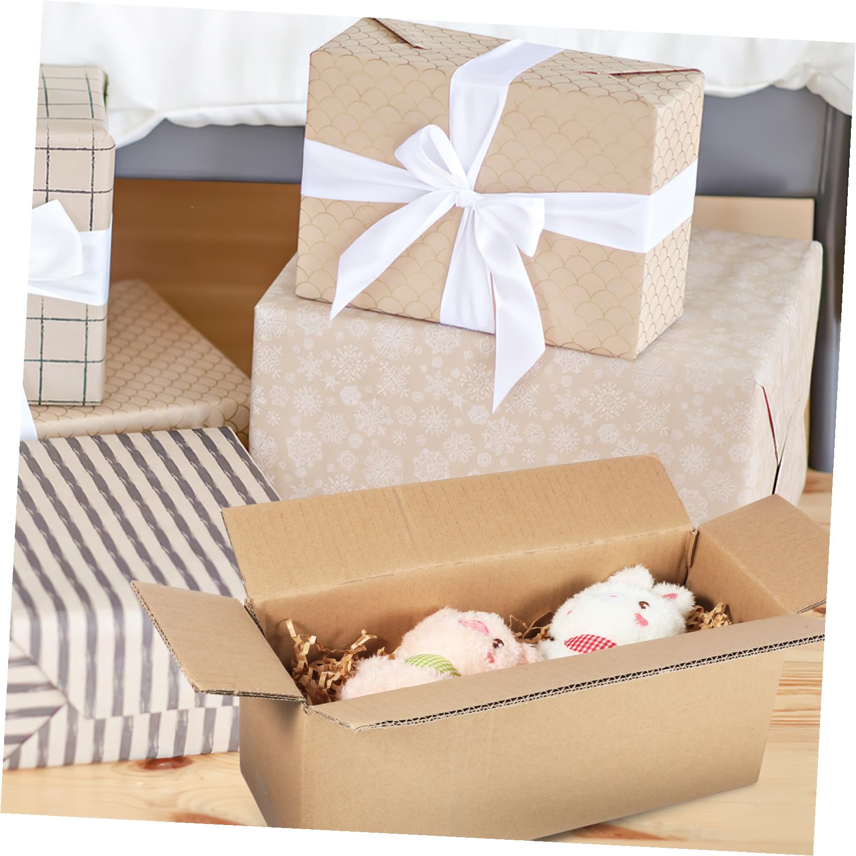 Cajas de Cartón para Envío Rectangulares 10 Piezas Beige