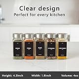 Deco haus® Lot de 24 Bocaux à Épices Carrés Hermétiques [avec Étiquettes & Saupoudreur] - Bocaux en Verre - Pot a Epices en Verre et Bois, Spice Jars - Récipients d'Épices - Pot a Epice - 2