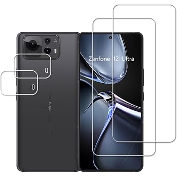 HKKAIS ASUS Zenfone 12 Ultra Film [Set of 2 + 2] Made in Japan Glass for ASUS Zenfone 12 Ultra Glass Camera Film Tempered Gla