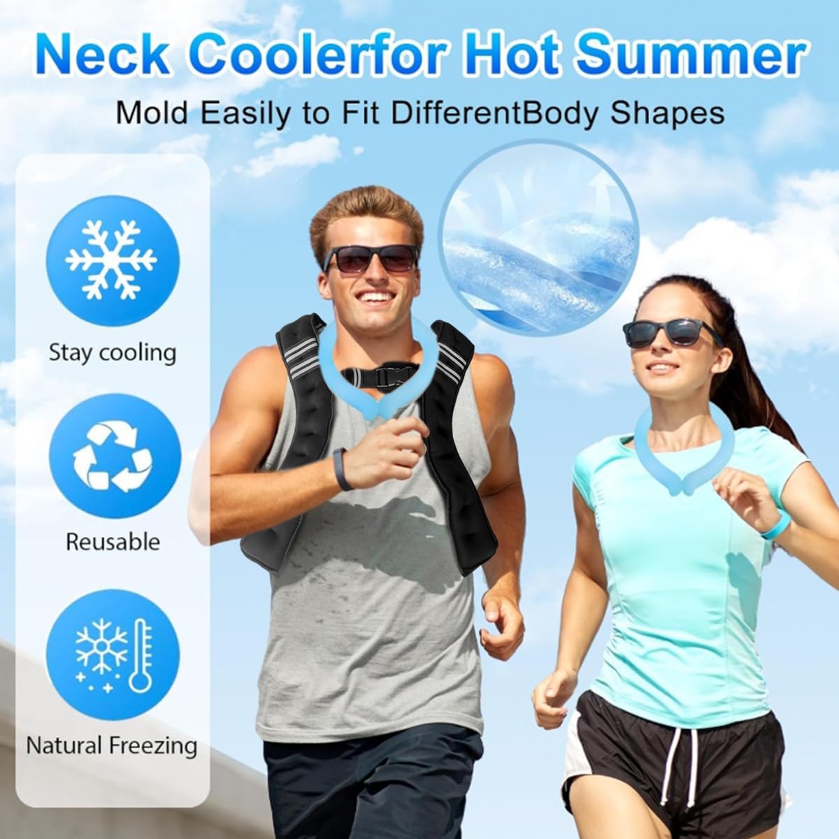 Weighted Vest for Women Men & Neck CoolingTube 2 pcs - Weighted Vest Woman,with Reflective Stripe Adjustable Safety Buckle 6.6LB(3kg)11LB(5kg)17.6LB(8kg)22LB(10kg)
