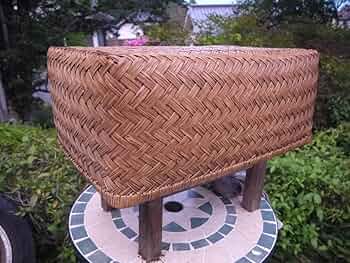 古道具　茶器入れ　アンティーク　昭和レトロ 少し大きめ 行李 竹 かご 籠 古道具 茶器入れ アンティーク 昭和レトロ 少し大きめ 行李 竹 かご 籠