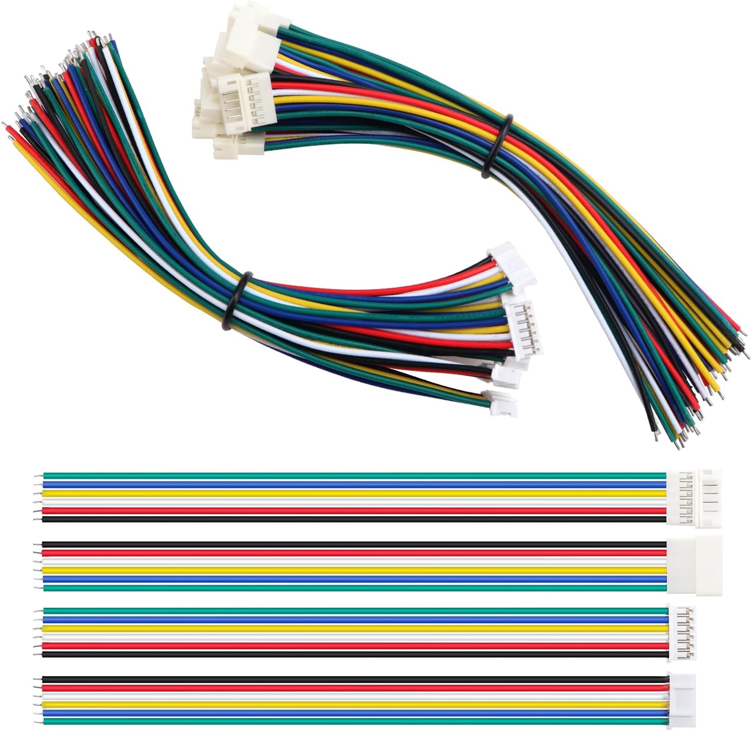 Lyeteung Lot De 50 Connecteurs JST PH 2.0 2 Broches - Mâle Et Femelle Avec Câble 150mm 22AWG - Rouge/Noir