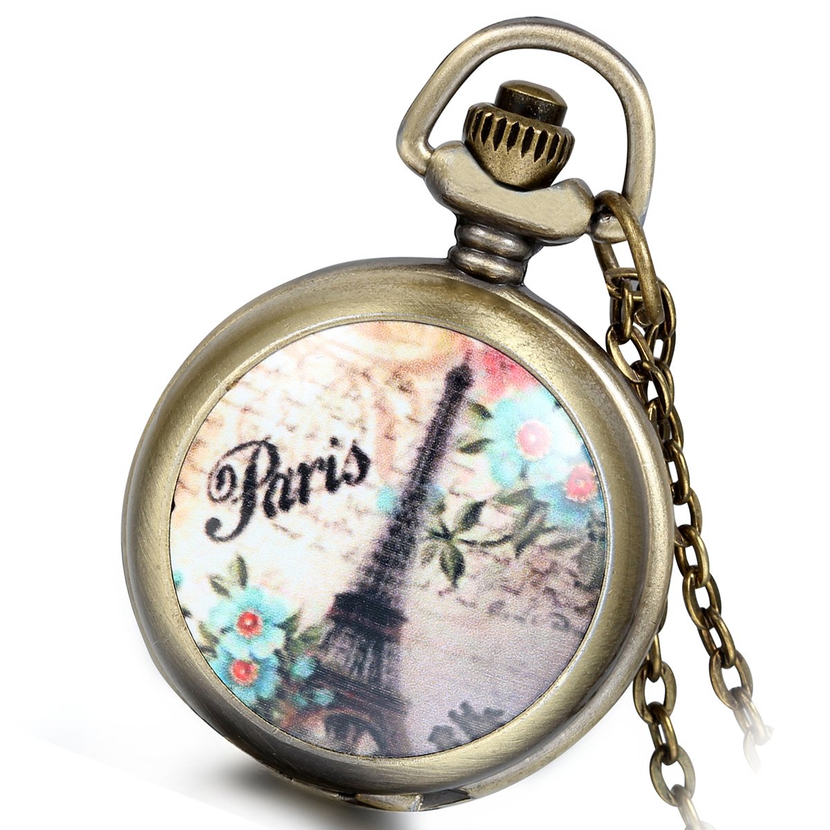 Vintage Tree of Life Hollow Bronze Pocket Watch Quartz Arabic Markers Carved Men and Women Watches with Necklace Chain Pendant