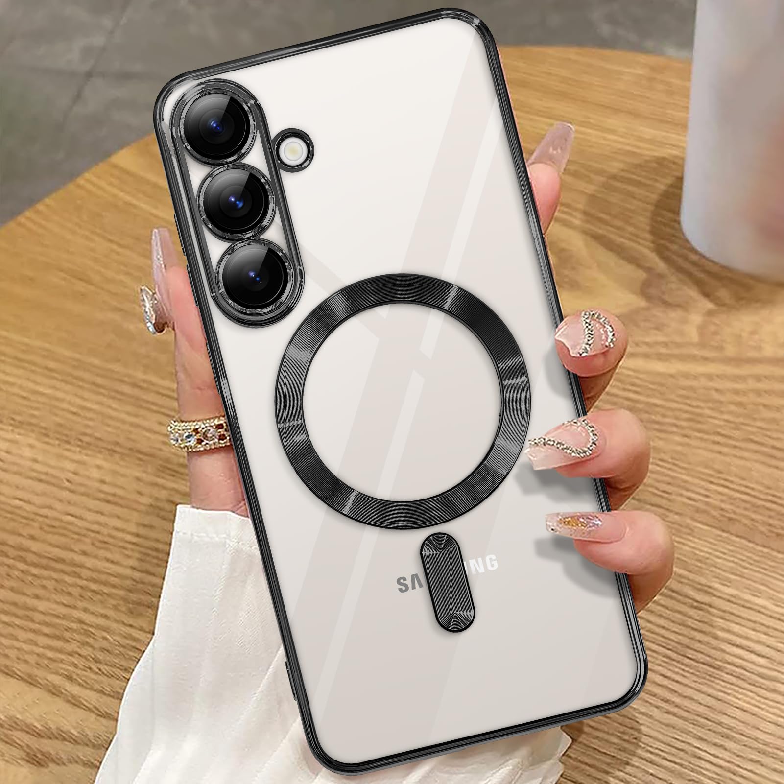 ZIYE Magnetic Case Made for Samsung Galaxy S25 6.2 Inch [Compatible with MagSafe] Soft TPU Phone Cover with Full Camera Lens Anti-Scratch Drop Protection Slim Phone Case for Women Men, Black