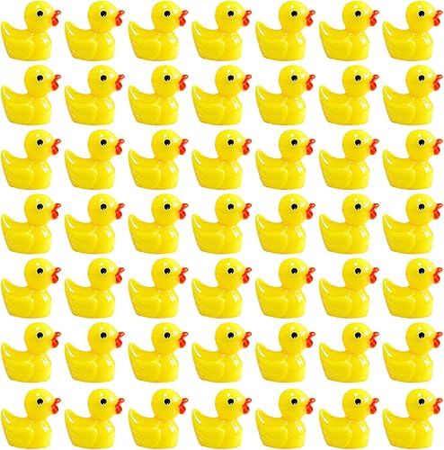 Miniatura 1 de WEHOO 220 piezas de mini figuras en miniatura de pato amarillo de resina, microhadas, jardín, paisaje, acuario, casa de muñecas, plantas en maceta,