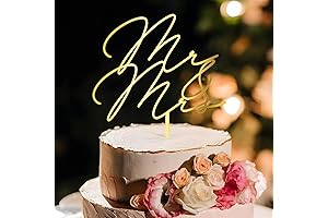 Mr. and Mrs. Wedding Cake Topper in Golden Acrylic