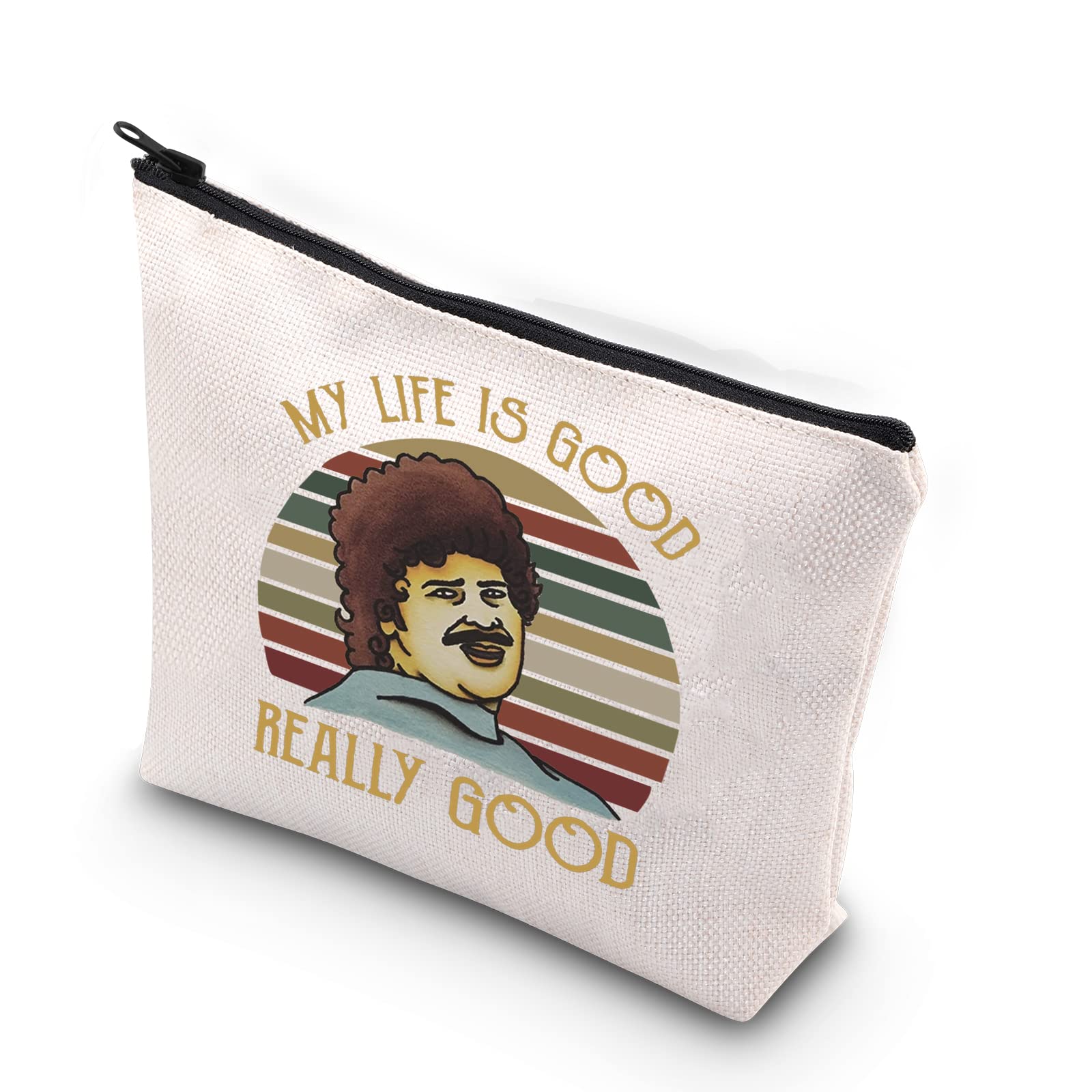TSOTMO Family Comedy Movie Gift My Life Good Really Good Mexican Wrestler Fan Zipper Makeup Bag, Beige, Really Good