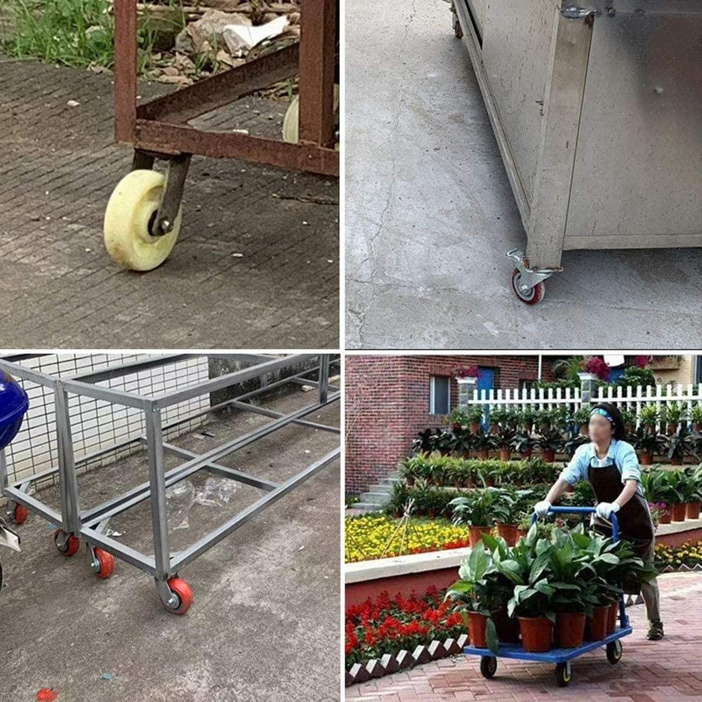 X4 Meuble Roulette Roulette Industrielle pivotante Roulette Robuste Chariot de Frein Roulette Double roulement Conception 2.5/3/4 / 5in 300kg roulement de charge-5in125mm_2_Swive