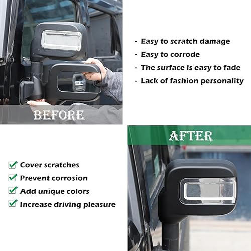 Vista 25 de Cubierta de espejo retrovisor ABS protector de espejo lateral decoración exterior compatible con Hummer H2 2003 2004 2005 2006 2007 2008 2009