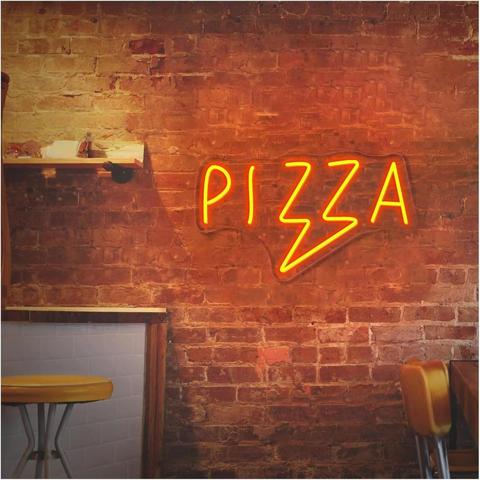 Zynther Neon lamp Illuminated Sign for Restaurant for Pizza Wall Decoration for Bar Store 40cm(B)