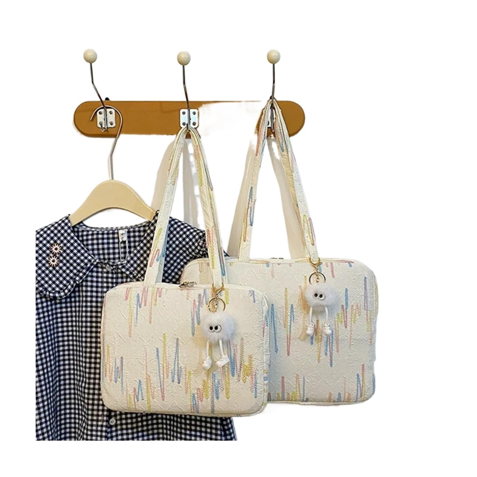 Housse Ordinateur Sac à main for ordinateur portable 11 13 14 15 pouces, grande capacité, résistant aux chocs, mignon et respirant Housse Ordinateur Pour Affaires Décontraction(White,For 14-15 inch)