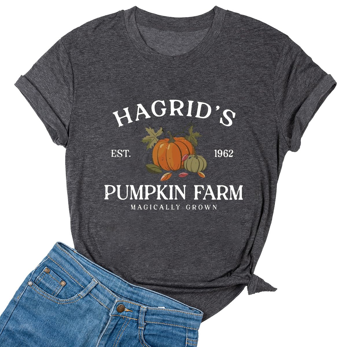 Ykomow Halloween Shirts for Women Thanksgiving Pumpkin Patch Shirts Cute Fall Graphic Tees