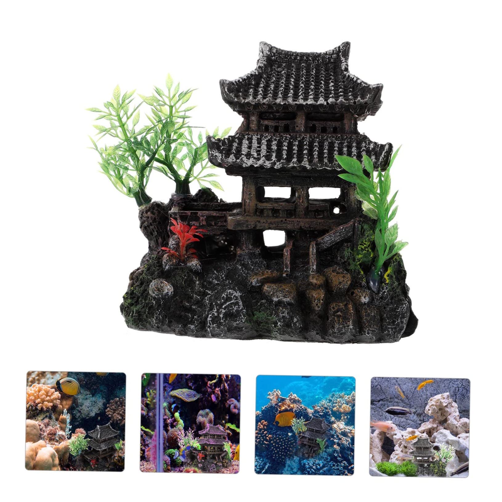 minkissy 1pc Fish Tank Landscaping Room Fish Tank Decoration Fish Tank Rock Hiding Cave Fish Tank Landscape Rock Fish Tank for Betta Fish Aquarium Decoration Boutique Resin Ornamental Fish