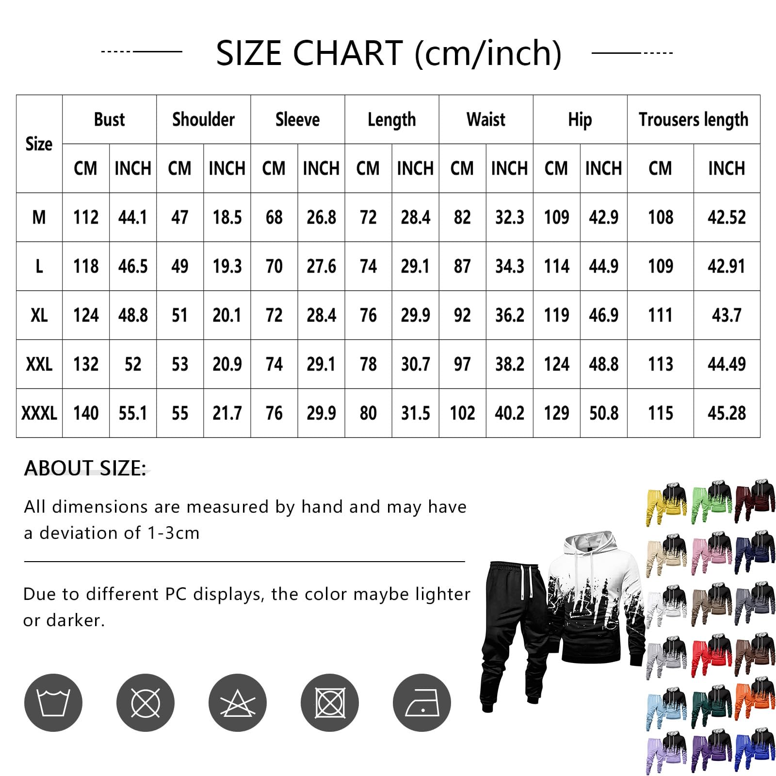 uxxnjfg Tuta Uomo Invernale Sportive con Cappuccio Abbigliamento da Uomo Girocollo Abbigliamento Sportiva Ginnastica Leggeri Vestiti Larghi Joggers Costume Running Maniche Lunghe Tuta