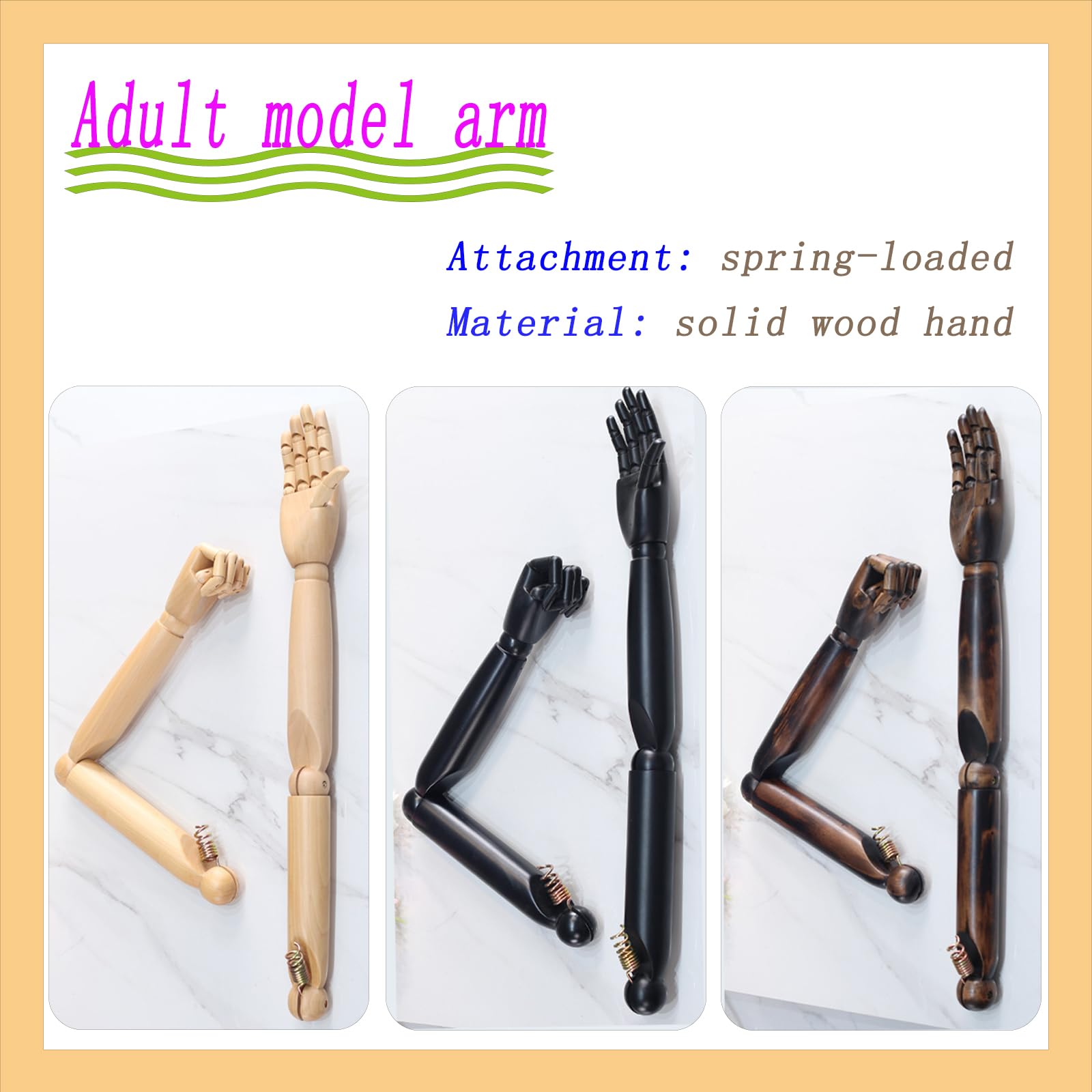 Bras De Mannequin En Bois Pour Présentation - Articulations Flexibles - Environ 70 Cm - Pour Magasin, Atelier, Décoration