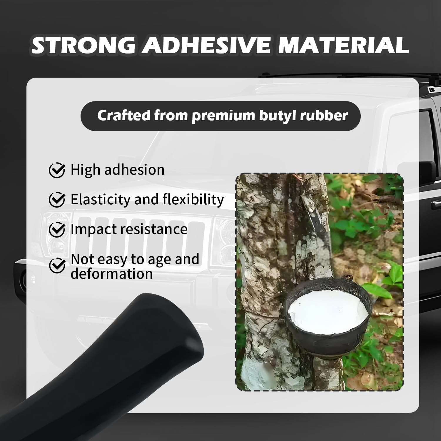 13FT Headlight Sealant Butyl Tape,Strong Adhesive Butyl Sealant Tape Promotes Sealing of Car Windshield,Hood,Window,Door,Universal Rubber Sealant of Car Tape