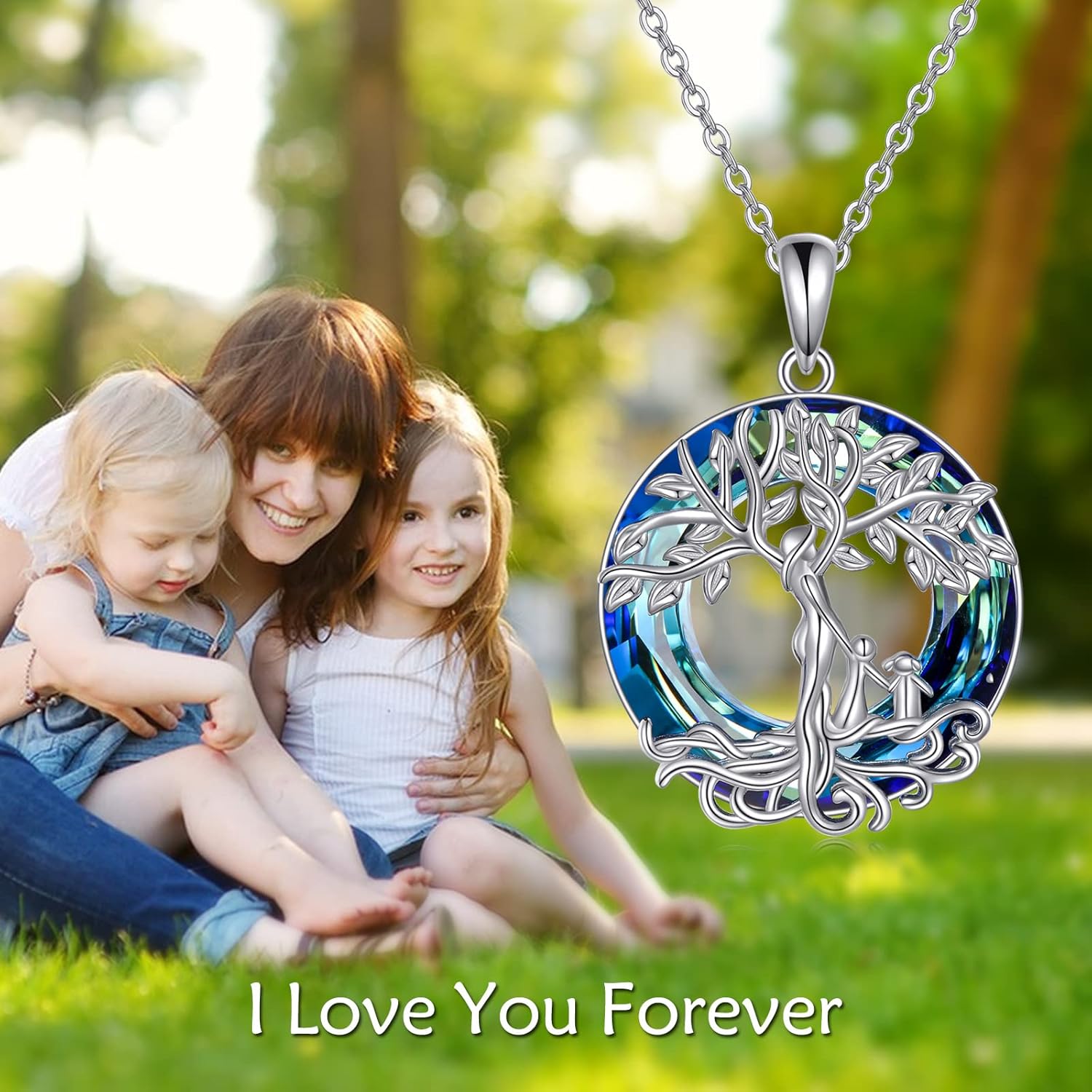 ONEFINITY Tree of Life Necklace for Women Sterling Silver Abalone Shell Crystal Tree of Life Pendant Necklace Family Tree Jewelry for Mom Daughter Sister Girls Christmas Gifts - Image 5