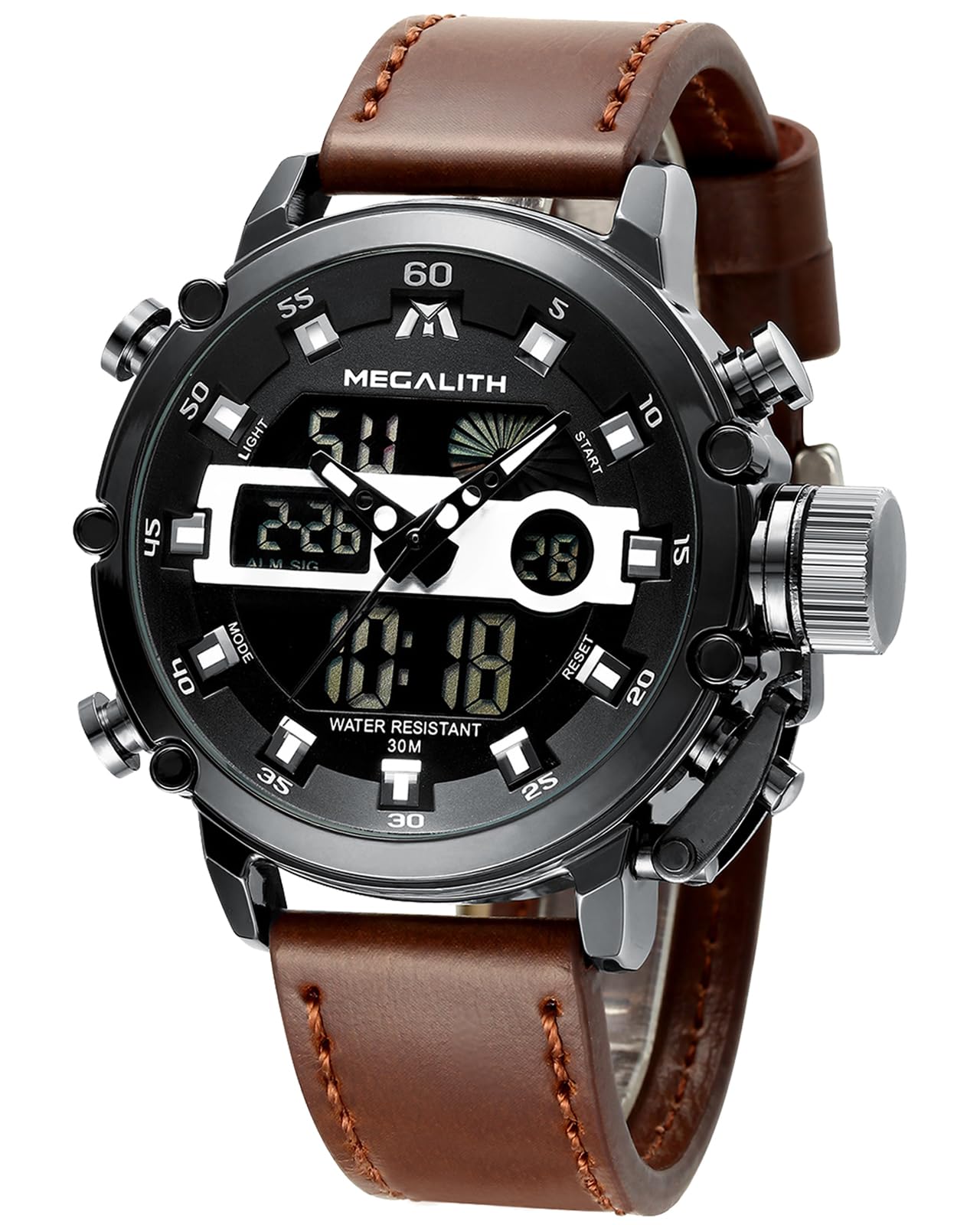MEGALITH Reloj Hombre Digital Militar: Deportivo Esfera Grande Reloj de Pulsera con Cronómetro LED Alarma Impermeable para Correr Outdoor - Regalos para Él