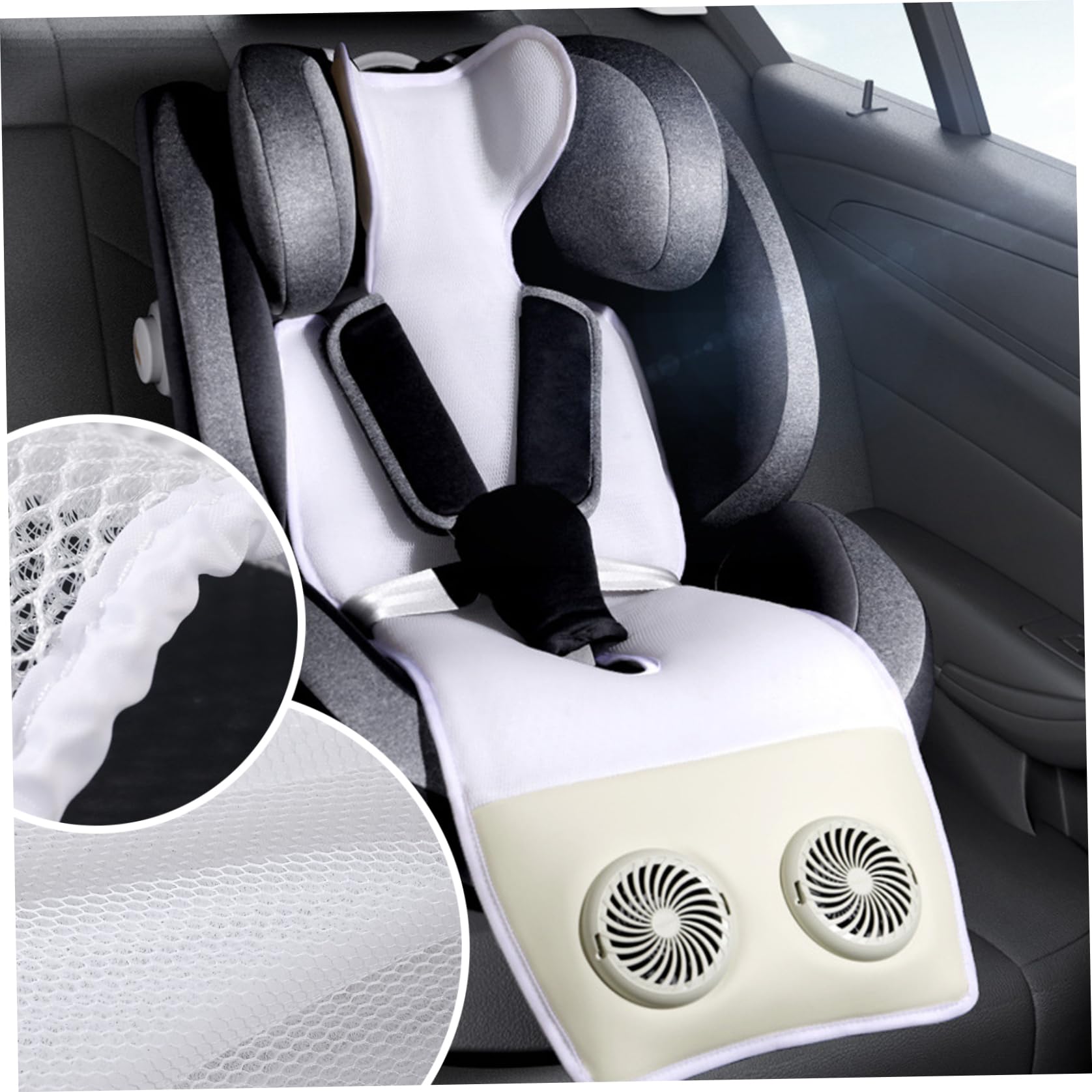 Cuscino di raffreddamento per passeggino Cuscino estivo per neonati in ghiaccio traspirante per seggiolino auto di raffreddamento per seggiolino auto ricaricabile sicuro con dispositivo Li