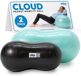 Cloud Peanut Mobility Ball for The Back, Physical Therapy Massager for Adults, Exercise Balance Ball, Sensory Therapy Toys for Autism & ADHD - 2 Pack (Mint 100x50cm, Black 60x30cm