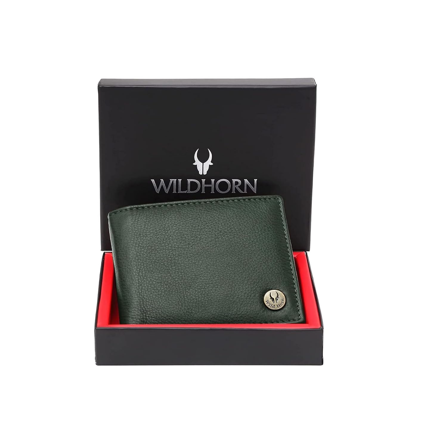 WildHorn Green Leather Wallet I...