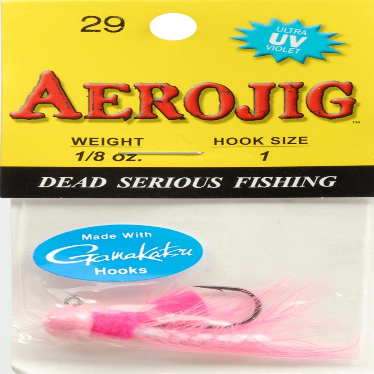 Aerojig CompanyAero Jig 871807000292 Hackle Fishing Equipment, 1/8 oz Hot Pink White