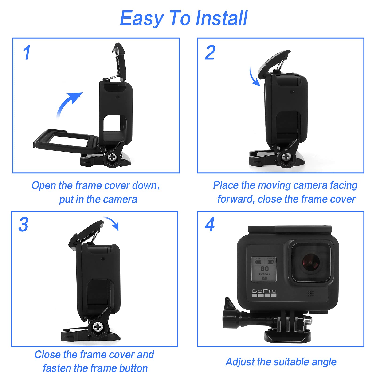 YANGMING 2 Pack Housing Case Frame Mount for GoPro Hero 7/6