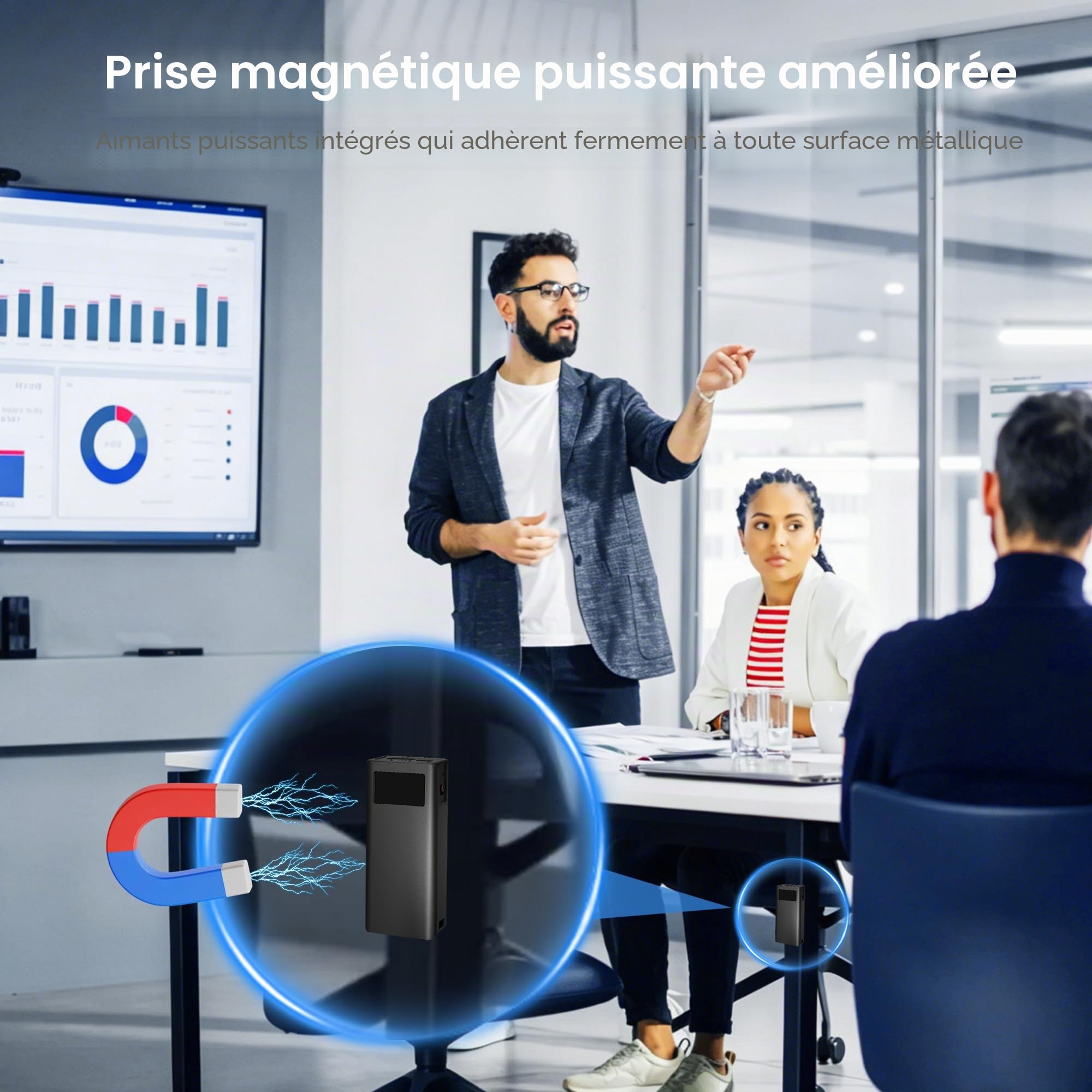 32GB Enregistreur Vocal Magnétique avec Autonomie 350h, Extension Carte TF, Lecture Haut-Parleur et Enregistrement en Un Clic, Appareil Portable USB‑C Reconnaissance Vocale