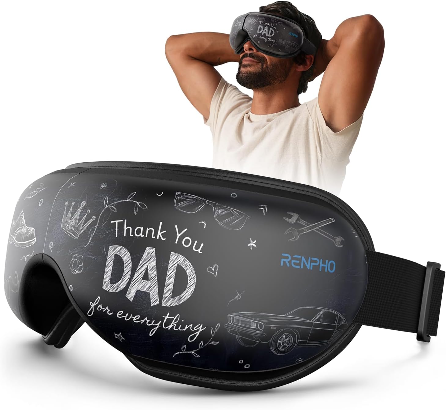RENPHO Eyeris 1 Eye Mask With Heat, Fathers Day Gift, Birthday Gift For Man Dad Husband, Eyes Care Device With Bluetooth Music, Relaxing Sleep Mask For Dry Eyes