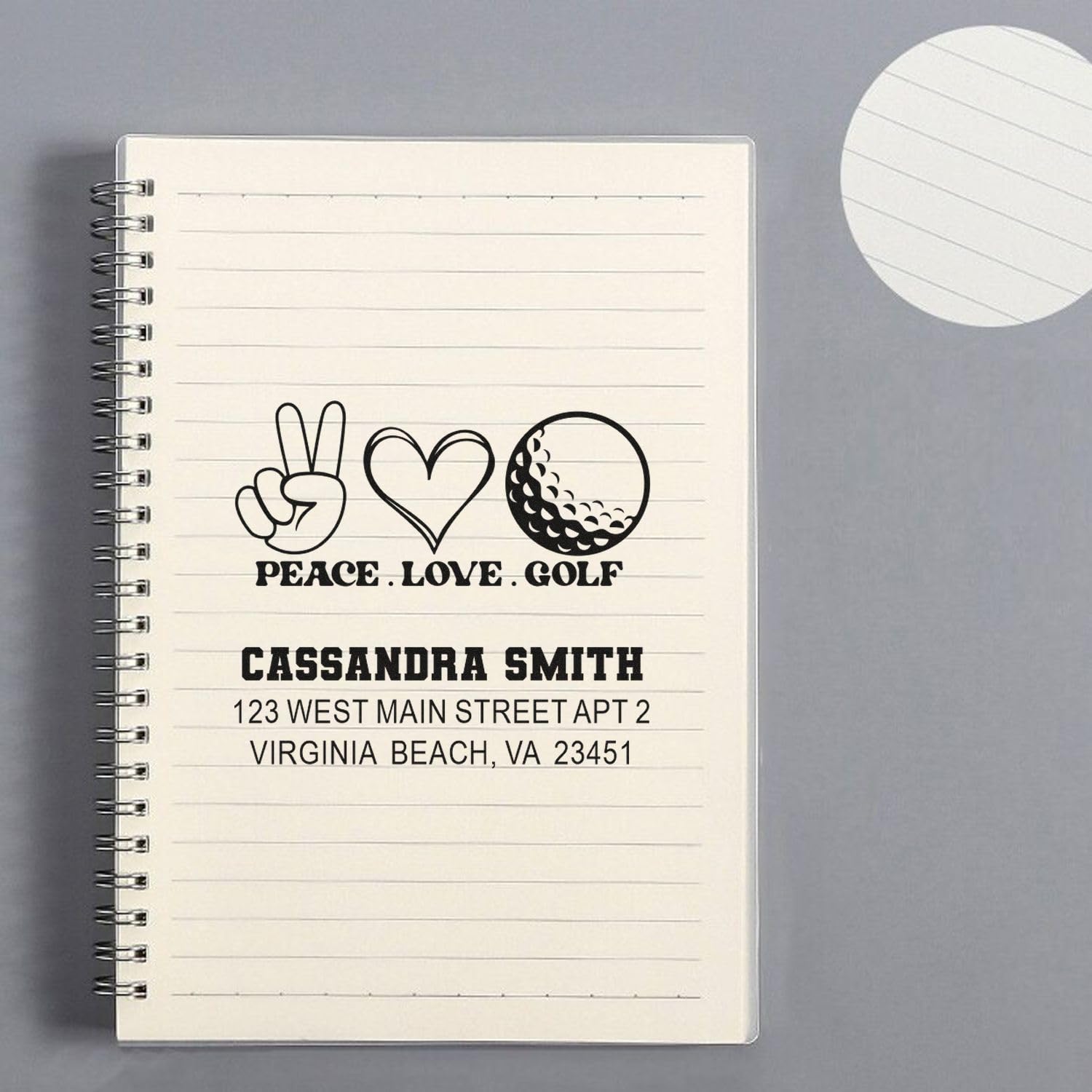 Personalized Self Inking Rubber Stamp Peaceful Golf Passion - Craft Stamp