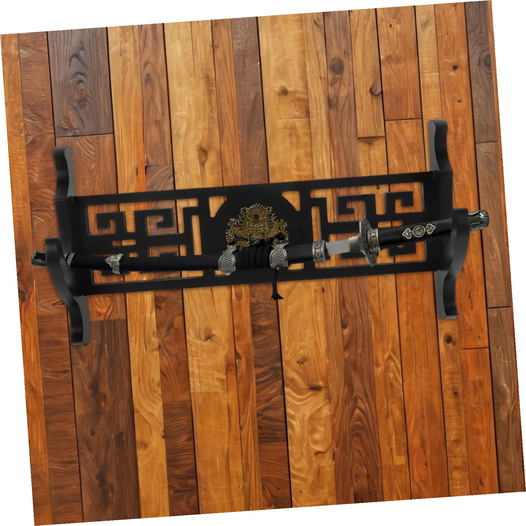 NOLITOY Soporte de Espada de Madera Negro para Pared Vertical