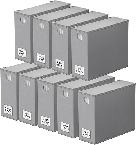 Vista 16 de SpaceAid Paquete de 6 Organizadores y Almacenamiento de Sábanas de Cama, Organizador de Sábanas Plegable con Ventana para Armario de Ropa Blanca