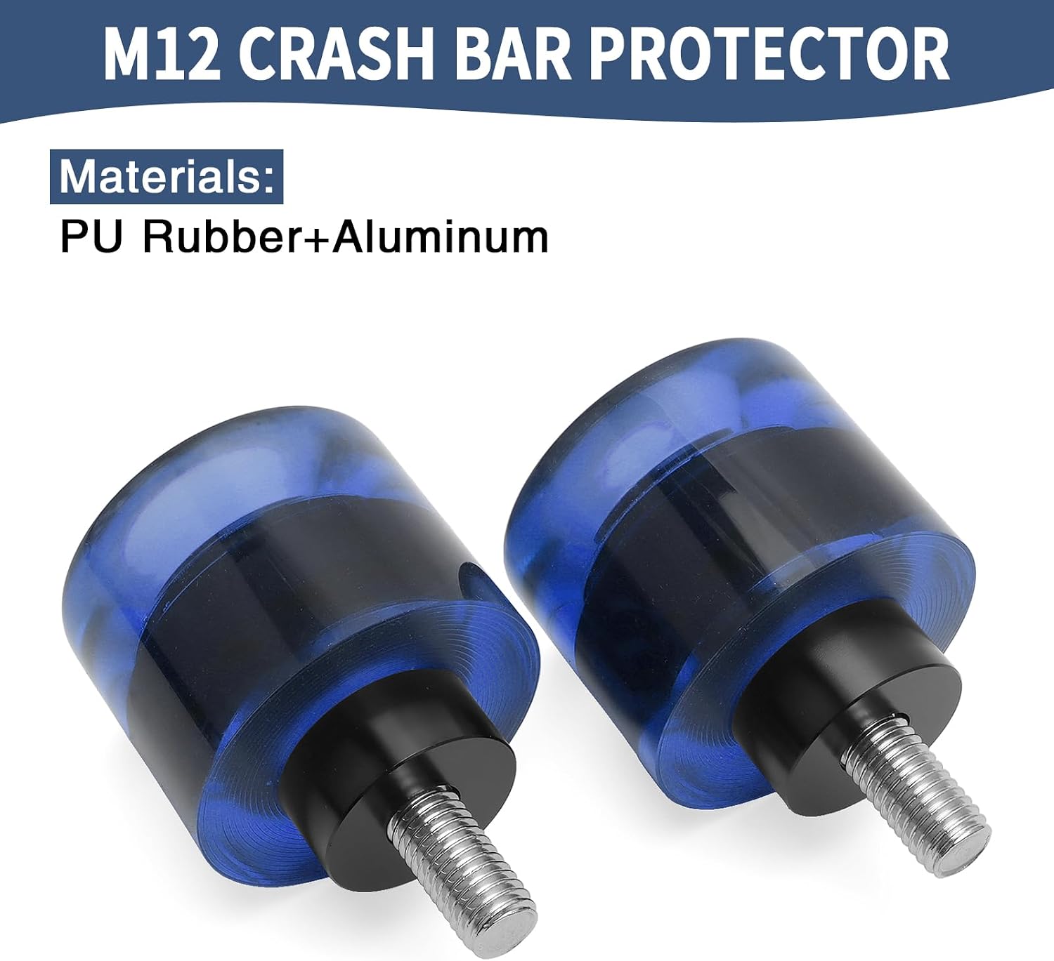 Motorcycle Decorative Wheel M12 Screw Crash Protector Rotatable End Sliders Fit for Harley 1997-2025 Touring Street Glide Road Glide Road King Electra Glide 2018-2024 Softail Street Bob (Blue)