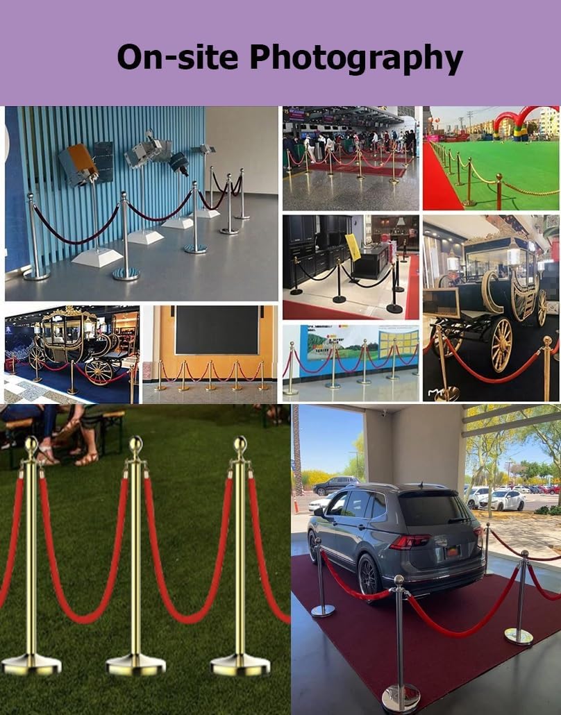 1-19.7' Velvet Crowd Control Rope Barrier with Hooks, Decorative Rope Safety Queue Stanchion Barrier Rope for Hotel Banks(Blue,4.0m)