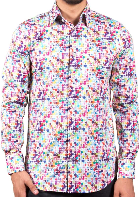 Amazon コトンドゥ Cotondoux 柄シャツ メンズ 長袖 お洒落 水彩 絵の具 アート フランス ブランド Mad1580 41 シャツ 通販