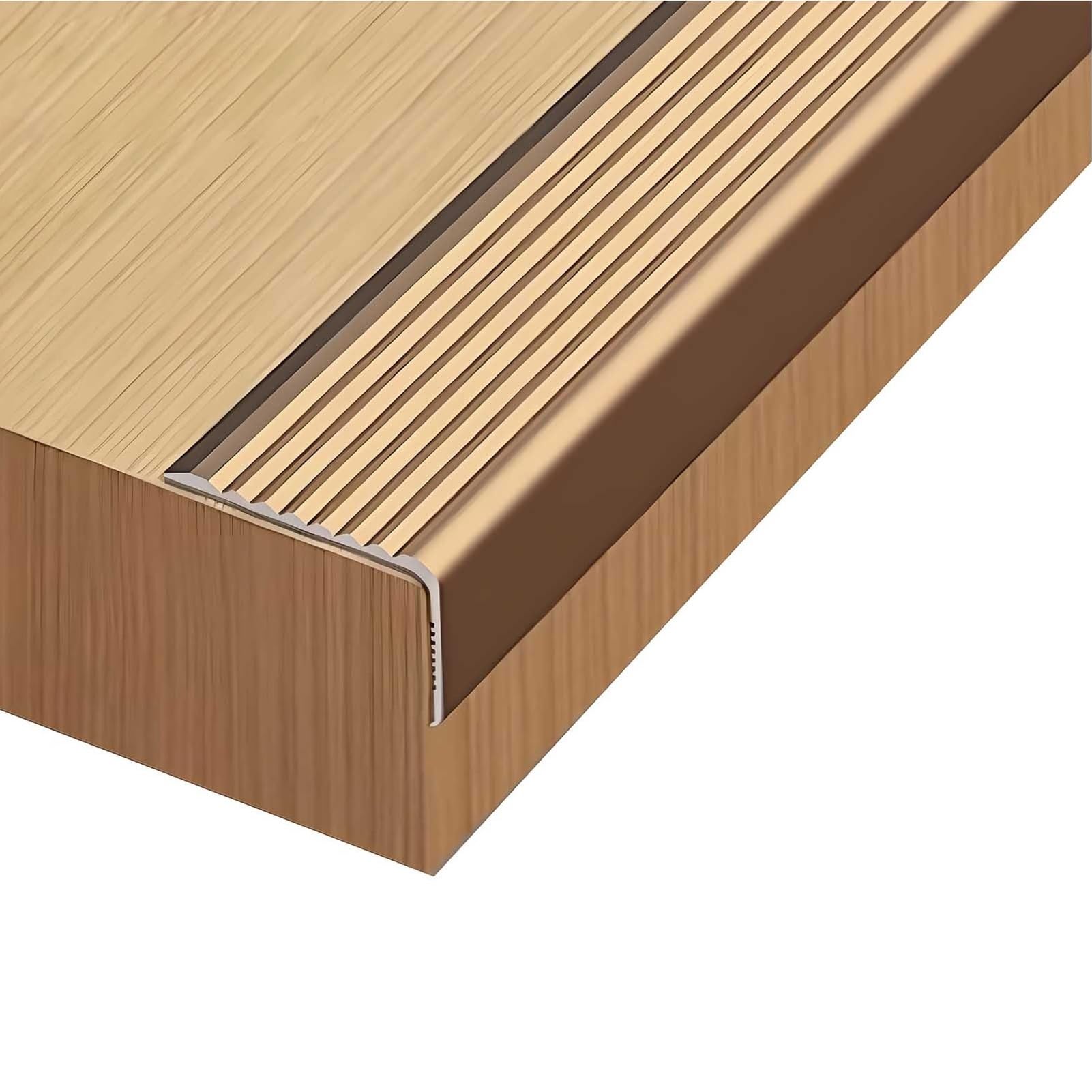 Protector antideslizante para escaleras de 100 cm, perfil de ángulo de aluminio, para interiores y exteriores, seguro para personas mayores y niños, diseño antideslizante, fácil de caminar, D (3 x 2