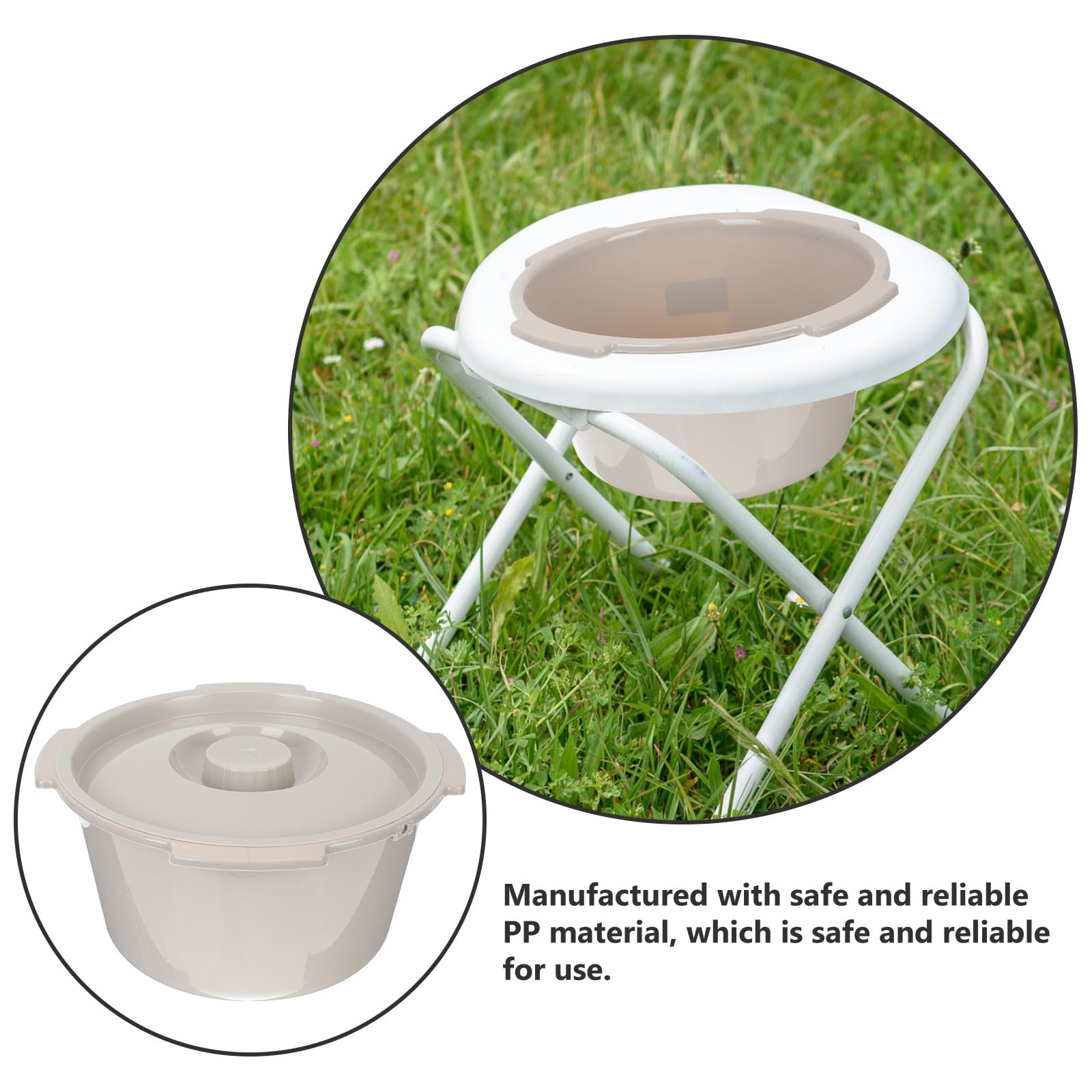 GALPADA Vaso da Notte Coperchio in Plastica PP per Anziani e Donne Incinte Accessori Bagno Pratico e Pulito per Uso Domestico e Cliniche