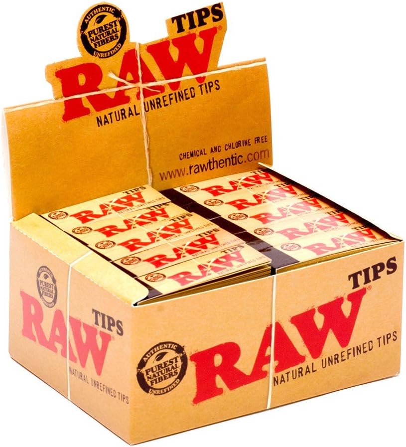 RAW Rolling Paper Tips (5 Boxes 50 Units per Box) MJ