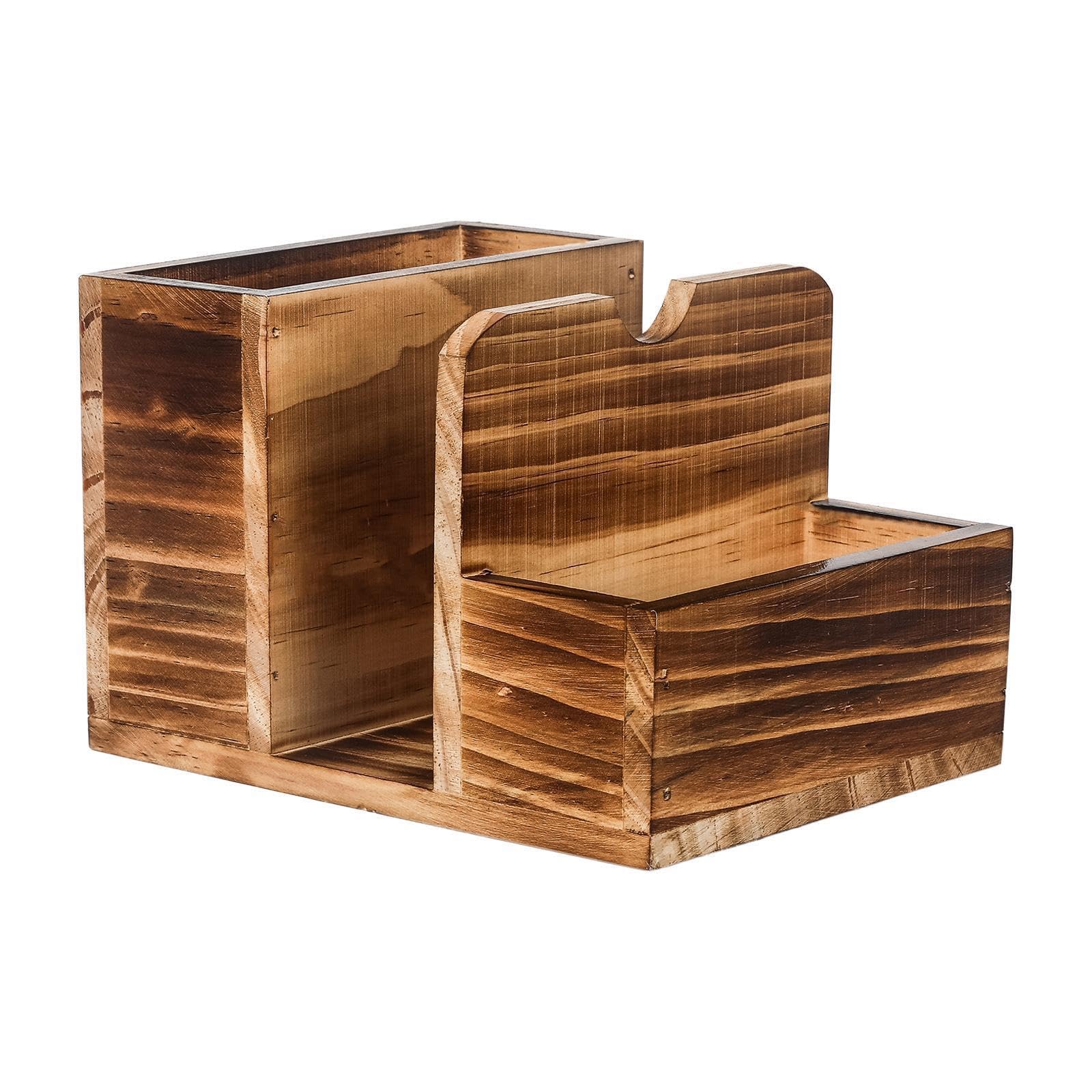 KTUXZCI Elegant Salt Pepper Napkin Holder Jointly with Caddies Transforms Dining Tables Into Classy Settings Crafted Wood Napkin Holder with Pepper Shaker